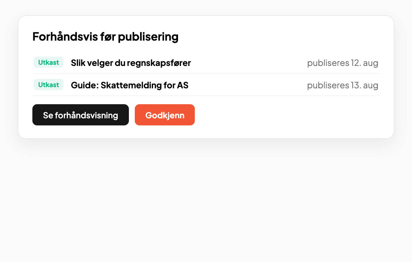 Forhåndsvis før publisering